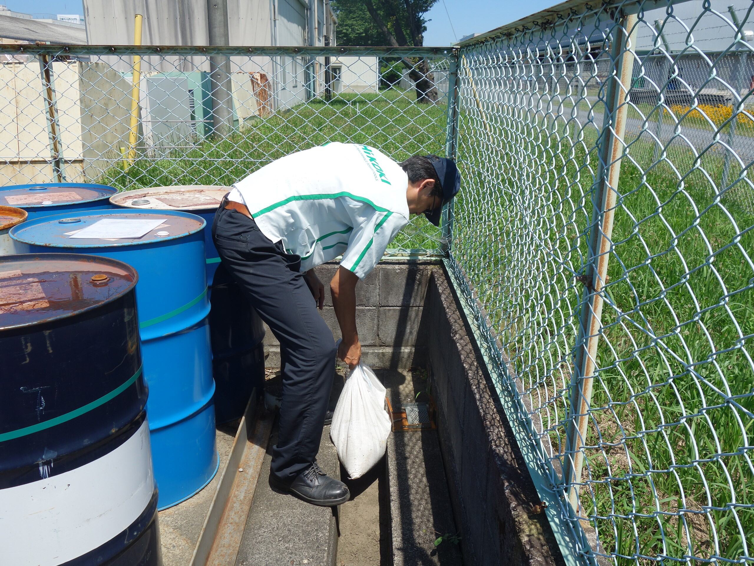 緊急事態想定訓練のようす（勝田工場）