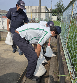 緊急事態想定訓練のようす（勝田工場）